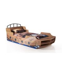 Vipack bed Piratenboot - bruin - 63x94,6x248 cm
