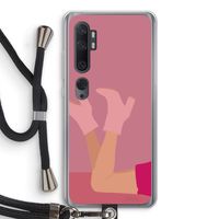 Pink boots: Xiaomi Mi Note 10 Pro Transparant Hoesje met koord Pink boots: Xiaomi Mi Note 10 Pro Transparant Hoesje met koord