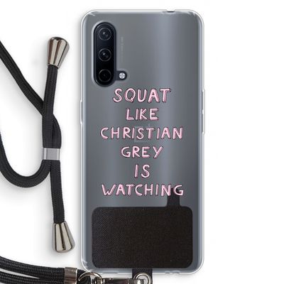 Christian Grey: OnePlus Nord CE 5G Transparant Hoesje met koord