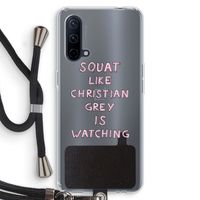 Christian Grey: OnePlus Nord CE 5G Transparant Hoesje met koord