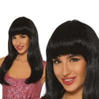 Fiesta Guirca Damespruik Nicki - Carnaval pruik - zwart - lang haar