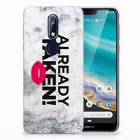 Nokia 7.1 | Siliconen hoesje | met naam Already Taken White