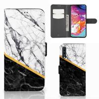 Samsung Galaxy A70 | Bookcase | Marmer Wit Zwart - Origineel Cadeau Man