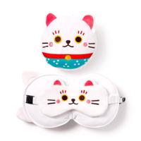 Ty Relaxeazzz maneki neko gelukskat rond reiskussen & slaapmasker