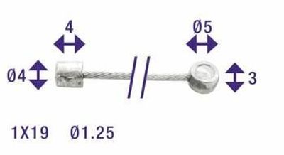 Elvedes schakel binnenkabel 2250mm rvs ø1,25mm n/t-nippel