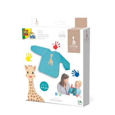 SES Creative kliederschort Girafe junior canvas blauw 1-4 jaar