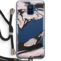 Roze stroom: Samsung Galaxy A6 (2018) Transparant Hoesje met koord
