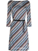 Prada Pre-Owned striped silk dress - Bleu - thumbnail