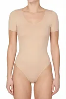 J&C string body-bodystocking korte mouw dames / Ronde hals - L - Huidskleur - L - L - L - L - L - L - L - L - L - L - L - L - L - L -