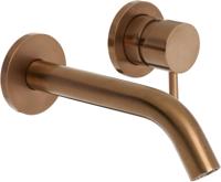 Saqu Eurotrend 2-gats inbouw wastafelmengkraan inclusief inbouwdeel geborsteld koper