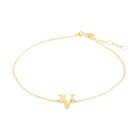 Minimalistische letter armband - 14K GOUD - Goud - V