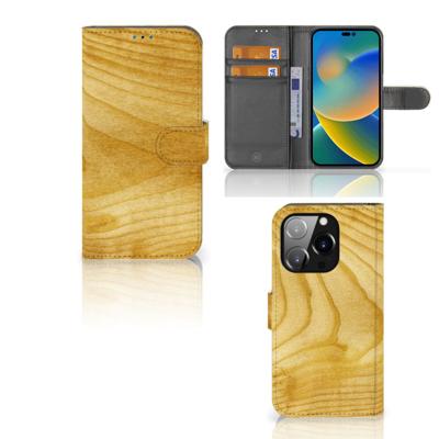 iPhone 14 Pro | Book Style Case | Licht Hout