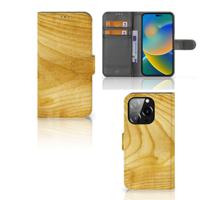 iPhone 14 Pro | Book Style Case | Licht Hout