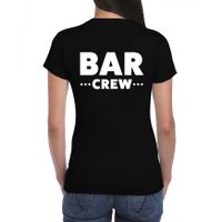 Bar crew / personeel tekst t-shirt zwart horeca voor dames - thumbnail