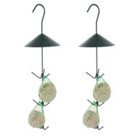 Best for Birds Vogelvoederplek - 3x - vetbollen houder - 44 cm - hangend - metaal