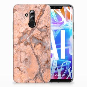 Huawei Mate 20 Lite TPU Siliconen Hoesje Marmer Oranje