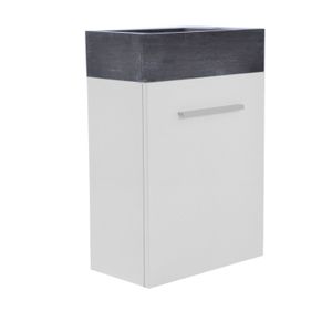 Fonteinkast Vision met Hardstenen Fontein 40cm Hoogglans Wit
