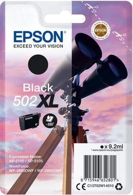Epson inktcartridge 502XL, 550 pagina&apos;s, OEM C13T02W14010, zwart