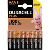 Duracell batterij Plus 100% AAA, blister van 8 stuks - thumbnail