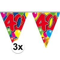 3x Slingers 40 jaar vlaggenlijn 10 meter - thumbnail