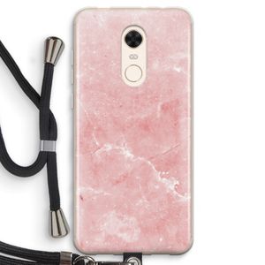 Roze marmer: Xiaomi Redmi 5 Transparant Hoesje met koord