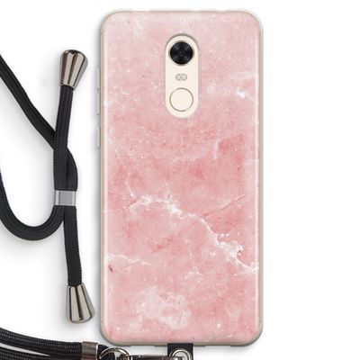 Roze marmer: Xiaomi Redmi 5 Transparant Hoesje met koord
