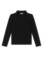 Dolce & Gabbana Kids logo-embroidered high-neck top - Noir