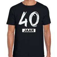 Leeftijd 40 jaar - verjaardag cadeau t-shirt - zwart - voor heren - korte mouwen - katoen