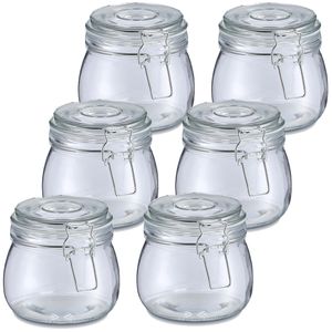 Voorraadpot/bewaarpot Alfie - 10x - 500 ml - glas - beugelsluiting - D11 x H11 cm