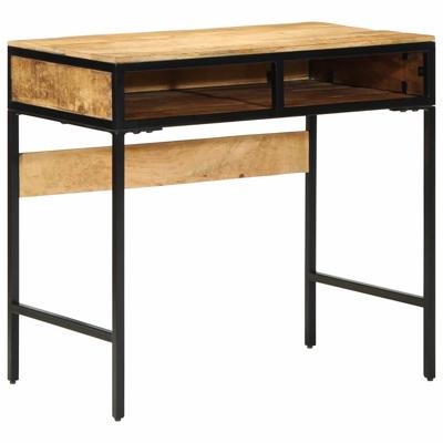Schrijfbureau met plank Bruin 80 x 50 x 75 cm massief mangohout