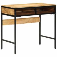 Schrijfbureau met plank Bruin 80 x 50 x 75 cm massief mangohout