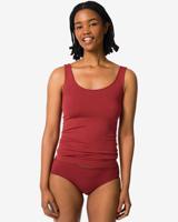 HEMA Dameshemd naadloos micro brede schouderbandjes donkerrood (donkerrood)