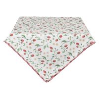 HAES DECO - Vierkant Tafellaken - 150x150 cm - 100% Katoen - Wild Strawberries - thumbnail