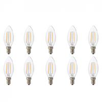 LED Lamp 10 Pack - Kaarslamp - Filament - E14 Fitting - 2W - Natuurlijk Wit 4200K