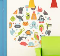 Sticker kind dieren cirkel