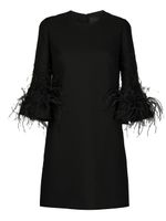 Valentino Garavani robe droite brodée de plumes - Noir