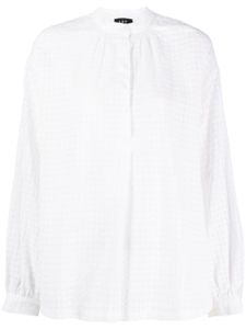 A.P.C. blouse en coton Flora à motif tartan - Blanc