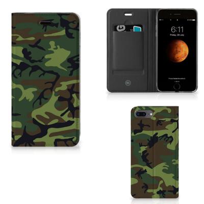 Apple iPhone 7 Plus | 8 Plus | Hoesje met Magneet | Army Dark