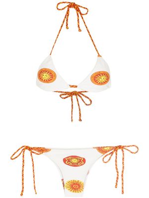 Amir Slama bikini à imprimé Sol - Blanc