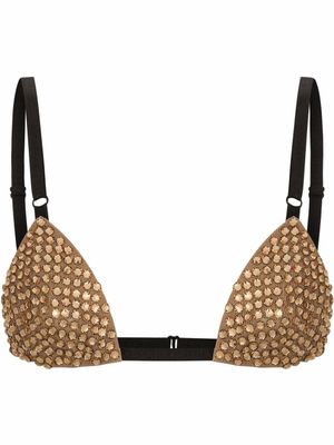 Dolce & Gabbana brassière à ornements strassés - Tons neutres