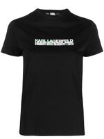 Karl Lagerfeld t-shirt en coton biologique à logo brodé - Noir