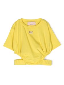 Elisabetta Franchi La Mia Bambina t-shirt à plaque logo - Jaune