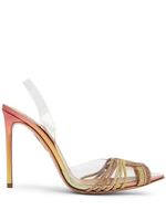 Aquazzura escarpins ornés de cristaux à bride arrière - Jaune - thumbnail