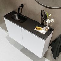 Mondiaz Ture 80cm toiletmeubel talc met wastafel urban links geen kraangat - thumbnail