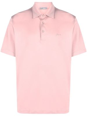 Herno polo en coton à logo brodé - Rose