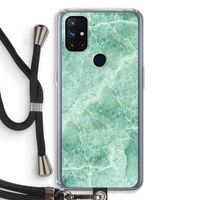 Groen marmer: OnePlus Nord N10 5G Transparant Hoesje met koord