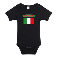 Italia / Italie landen rompertje met vlag zwart voor babys 92 (18-24 maanden)  - - thumbnail