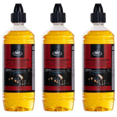 Bio lampenolie citronella - 3x - 750 ml - citrusgeur - fakkelolie - olie citroen