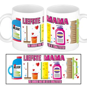 Cadeau mok Moederdag - Liefste mama - schoonmaken - grappig