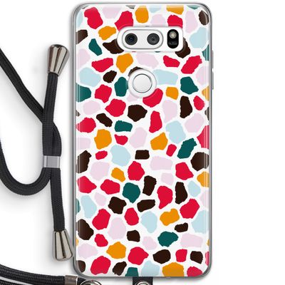 Colored Giraffe: LG V30 Transparant Hoesje met koord